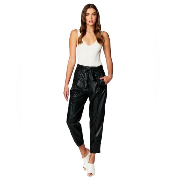 NWT! Blank NYC Off the Record Faux Leather Trouser Pants - Size 26 - Picture 1 of 13